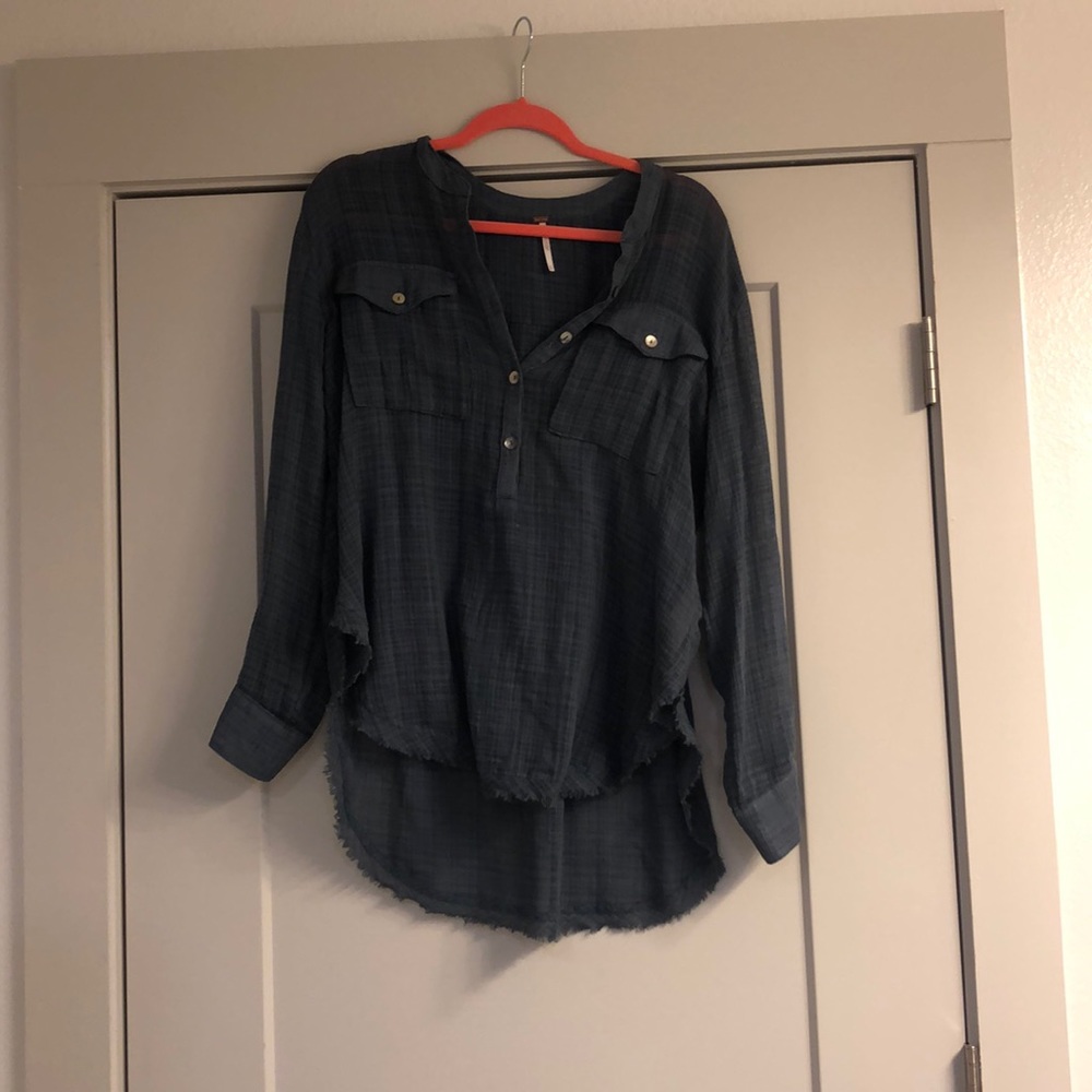 Free People navy blouse